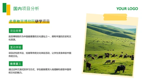 绿色商务风研学项目产品介绍PPT