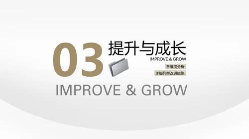 黄灰色商务质感汇报总结年中述职PPT模板