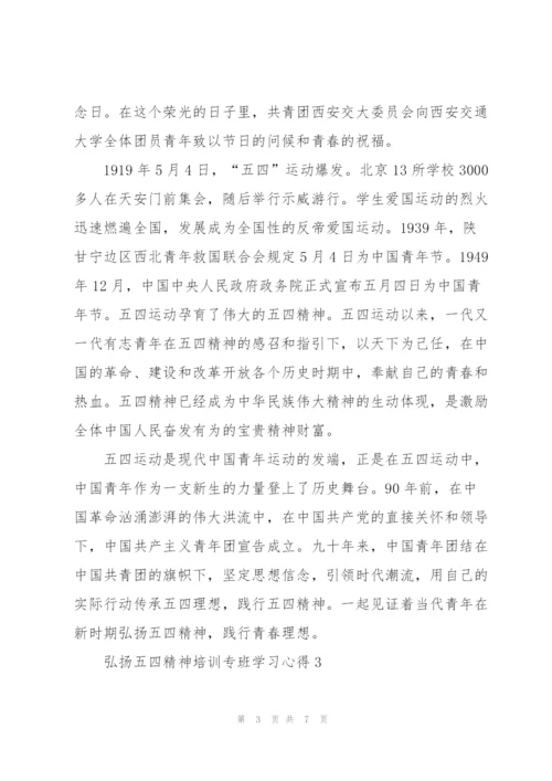 弘扬五四精神培训专班学习心得2022.docx