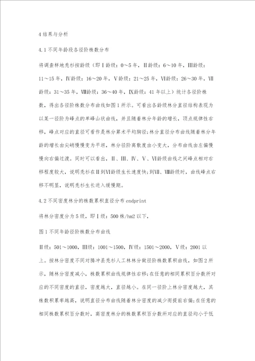 滇西秃杉人工林林分直径结构分析