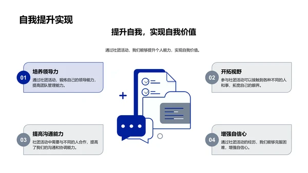 社团活动目标与价值PPT模板