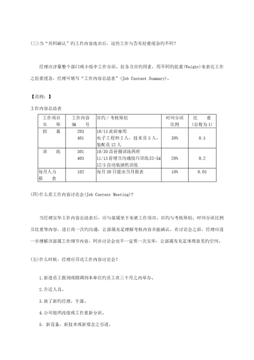 经理绩效考评标准手册范例