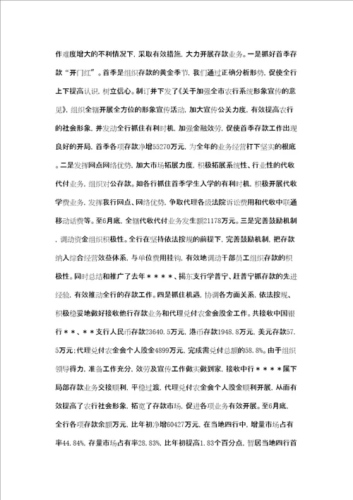 信贷客户经理上半年工作总结