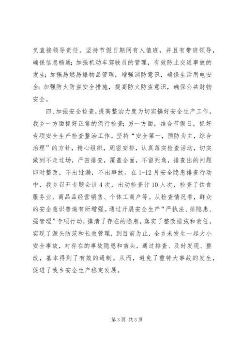 乡镇年度安全生产专项行动工作总结.docx