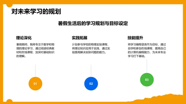 橙色卡通风暑假生活成长记录PPT模板