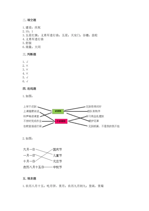 部编版二年级上册道德与法治期中测试卷含答案（轻巧夺冠）.docx