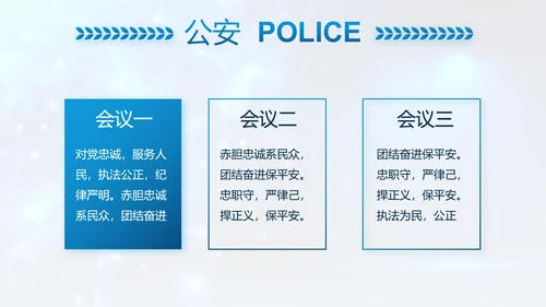 蓝色大气公安部警务督察局动态PPT模板