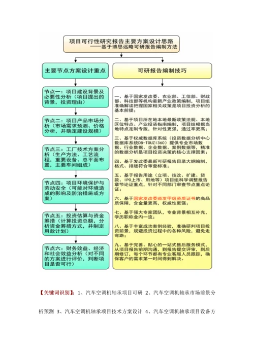 汽车空调机轴承项目可行性研究报告评审方案设计发改委标准案例范文.docx