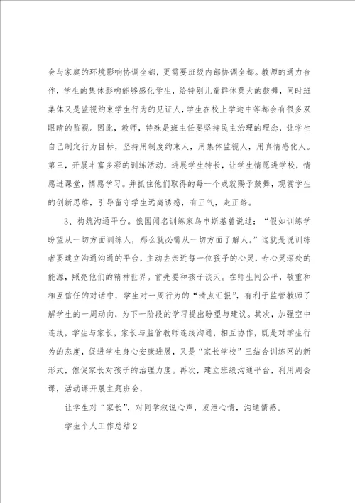 学生个人工作总结范文五篇