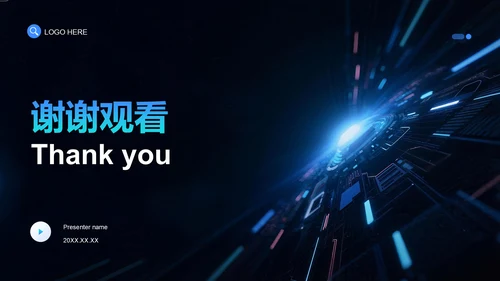蓝色科技风创新创业项目展示PPT模板
