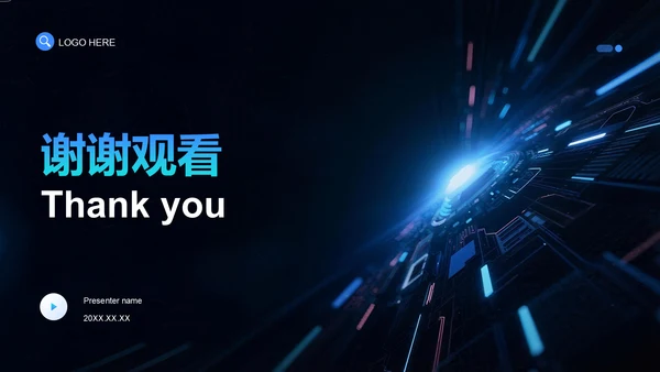 蓝色科技风创新创业项目展示PPT模板