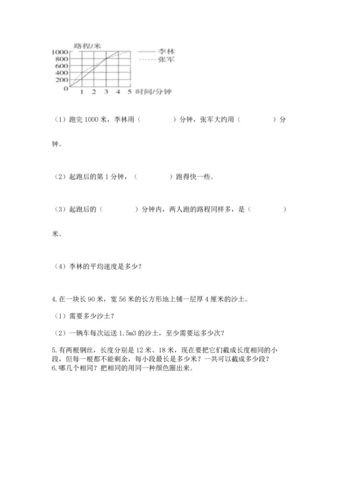 人教版五年级下册数学期末测试卷精品（名师系列）.docx