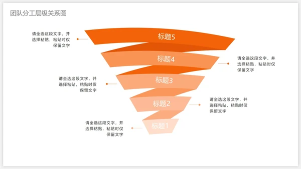 橙色简约商务金字塔关系图PPT模板