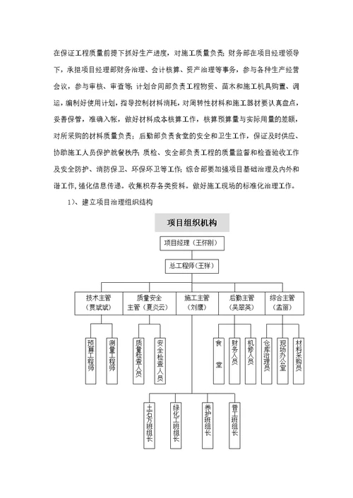 高速绿化施工组织设计内容