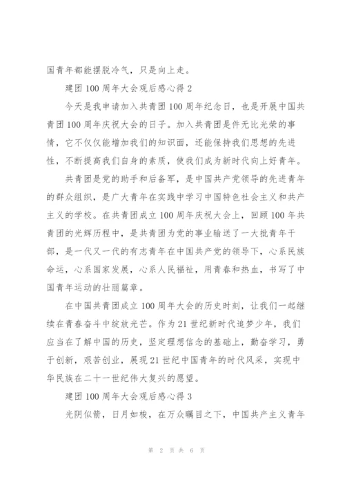 建团100周年大会观后感心得合集.docx