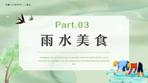 二十四节气之雨水节气课件通用PPT模板