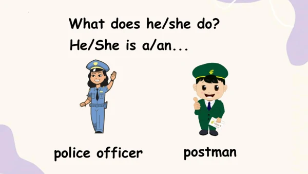 Unit 5 What does he do? PB Let's talk 课件+素材(共32张PP