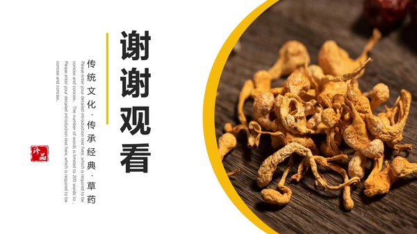 冬虫夏草保健养生中草药通用PPT