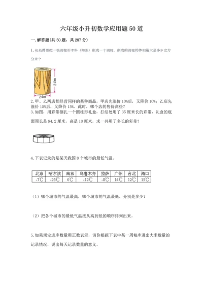 六年级小升初数学应用题50道含答案（综合题）.docx