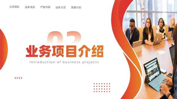 橙色商务商业计划书招商PPT模板