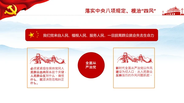 学习第三个历史决议全面从严治党党课PPT模板