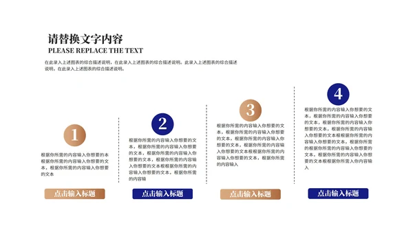 深蓝商务风饼状图年度述职汇报PPT模板
