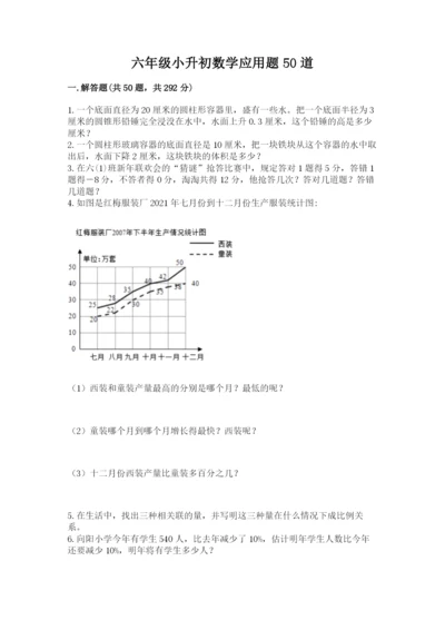 六年级小升初数学应用题50道附答案（典型题）.docx