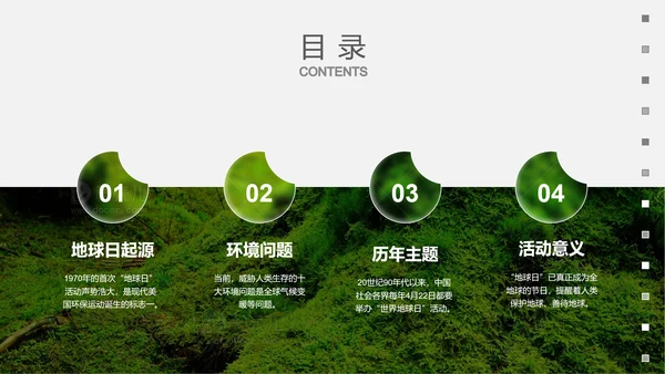 大自然绿色苔藓绿地修复地球日PPT