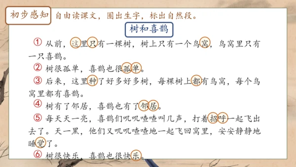 【核心素养】部编版语文一年级下册-5. 树和喜鹊 第1课时（课件）