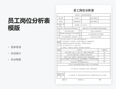 员工岗位分析表模版