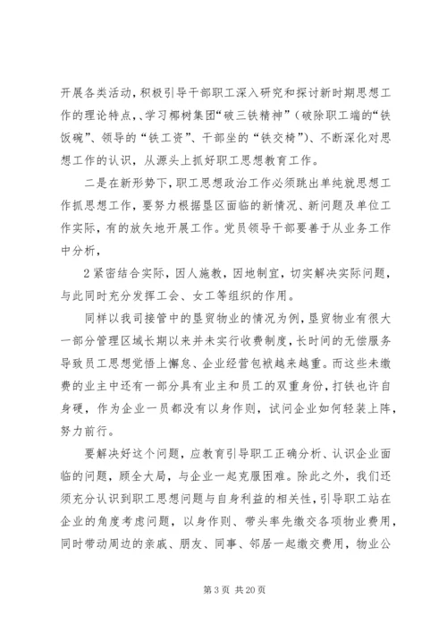关于加强职工思想政治工作的提案.docx
