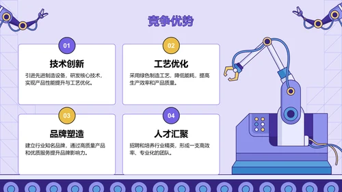 紫色插画风人工智能与商业创新PPT模板