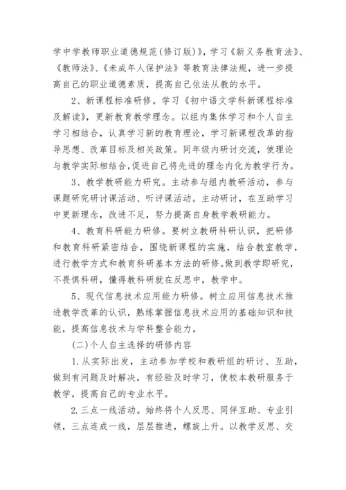 教师个人研修计划模板.docx