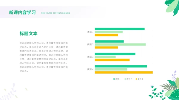 绿色小清新花卉教学模板