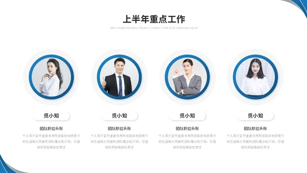 蓝色简约商务流体形状财务年中总结工作总结工作汇报ppt模板