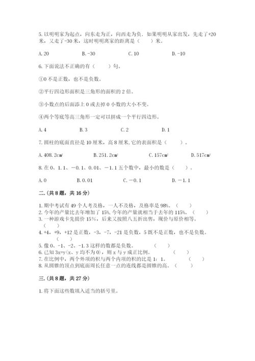 小学数学六年级下册竞赛试题精品【精选题】.docx