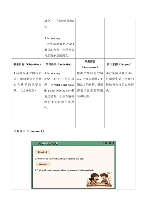 【新课标新教材2024】 Unit 6 The power of plants大单元整体教学设计第一