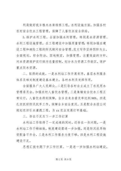 乡镇水利站半年工作总结.docx