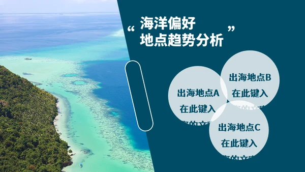 国庆旅行蔚蓝大海通用PPT模板