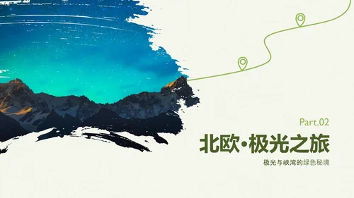 绿色简约风欧洲旅游攻略PPT模板