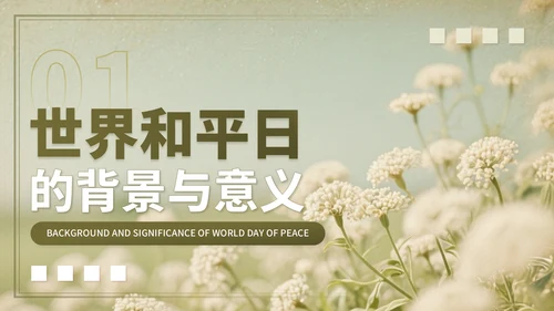 褐色小清新世界和平日主题班会PPT模板