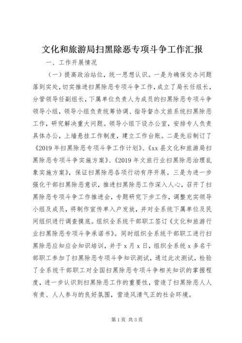 文化和旅游局扫黑除恶专项斗争工作汇报.docx