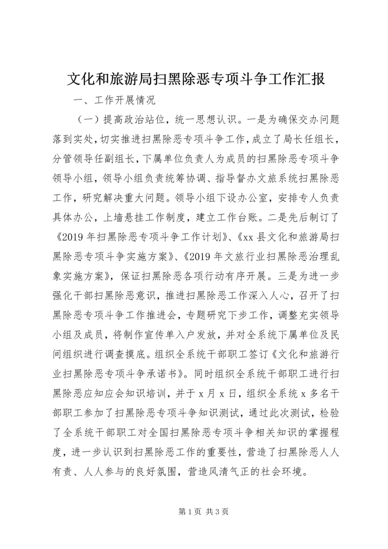 文化和旅游局扫黑除恶专项斗争工作汇报.docx