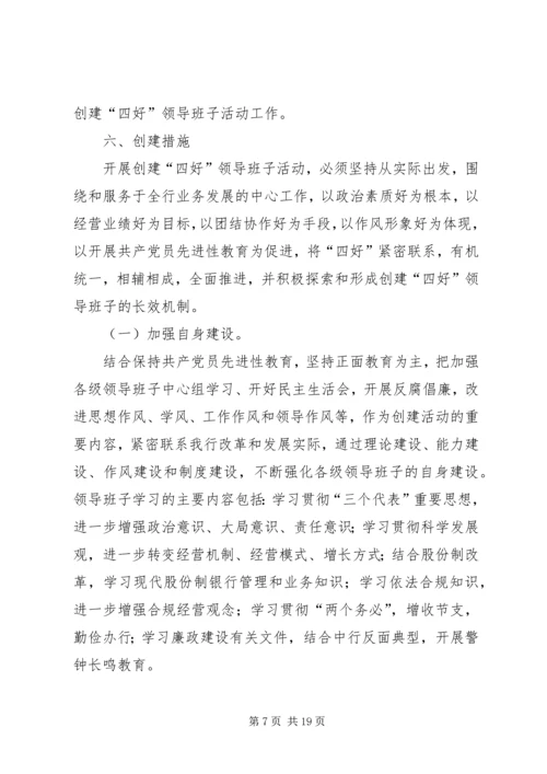 银行创建四好领导班子活动实施方案 (6).docx