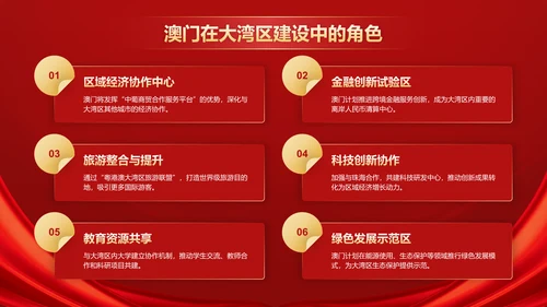 红色党政风澳门回归纪念日——回顾历史，展望未来PPT模板