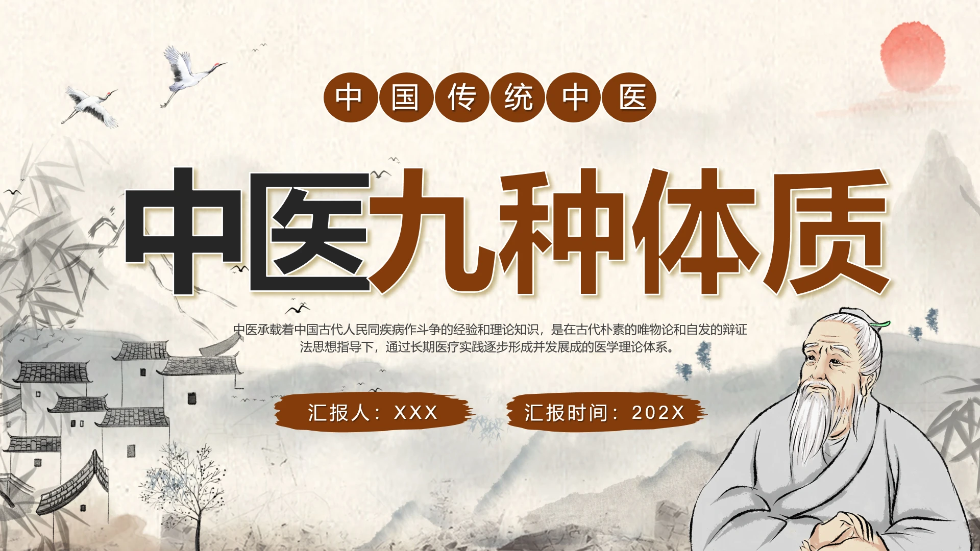中医九种体质传统中医文化宣传科普PPT