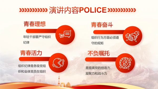 红色大气公安警察工作汇报动态PPT