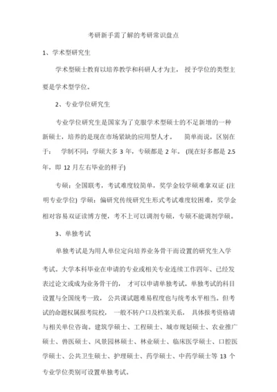 考研新手需了解的考研常识盘点.docx