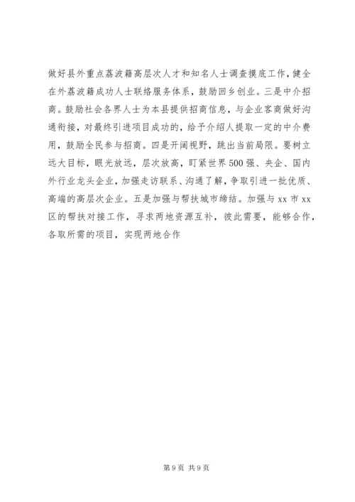 县投资促进局工作汇报.docx
