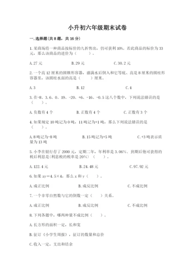 小升初六年级期末试卷精品【能力提升】.docx
